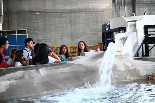 Representación del funcionamiento de una presa