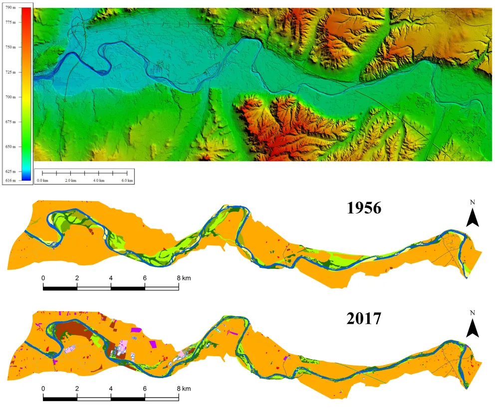 Modelo digital del terreno y análisis diacrónico entre 1956 y 2017 del tramo de estudio del río Duero entre Toro y Zamora