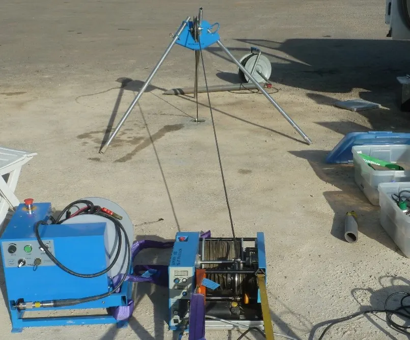 Componentes del equipo de testificación en sondeo