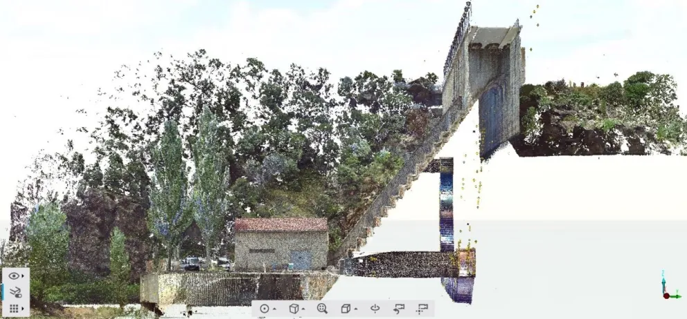 Nube de puntos del modelo de la presa de Atance