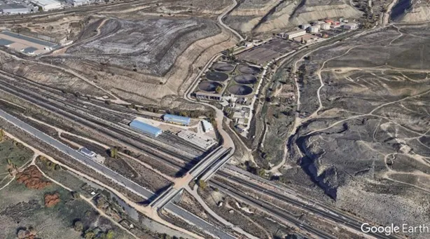 Vista aérea de obras públicas