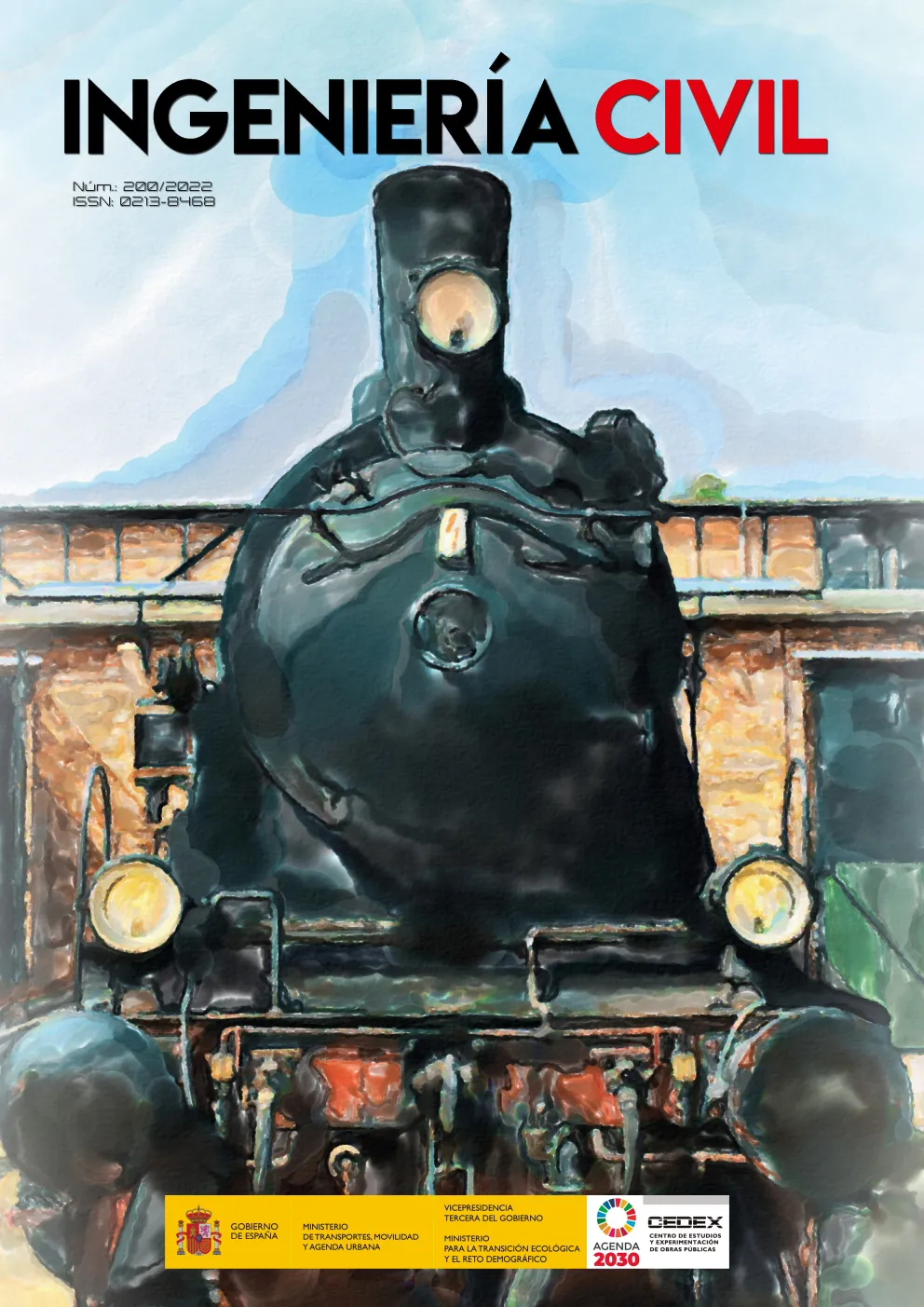 Portada Revista Ingeniería Civil número 20 con tren