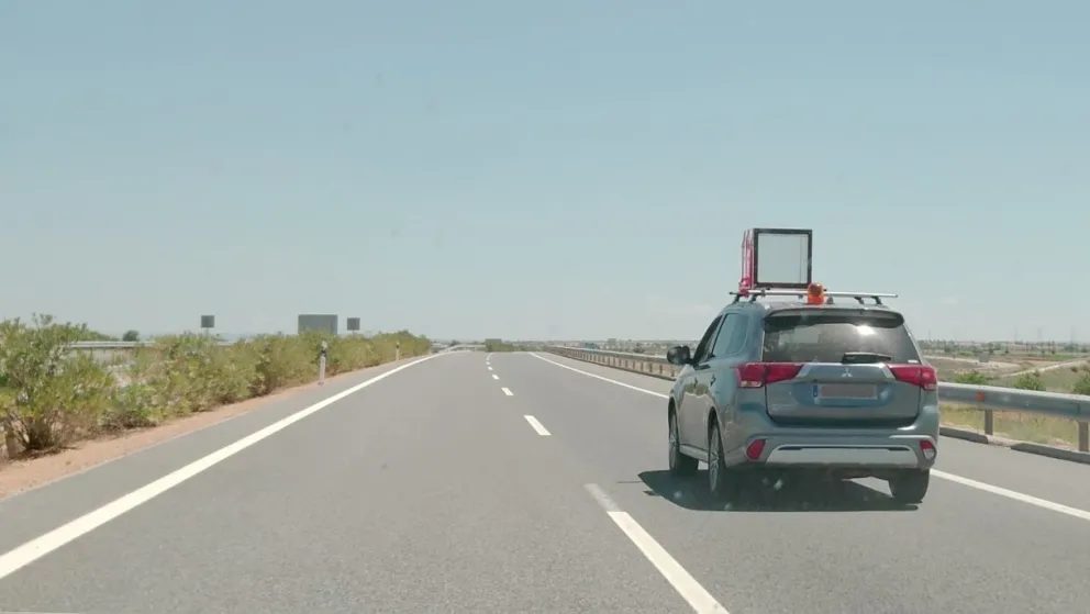 Muestreo de insectos en la A40 en Tarancón (Cuenca).