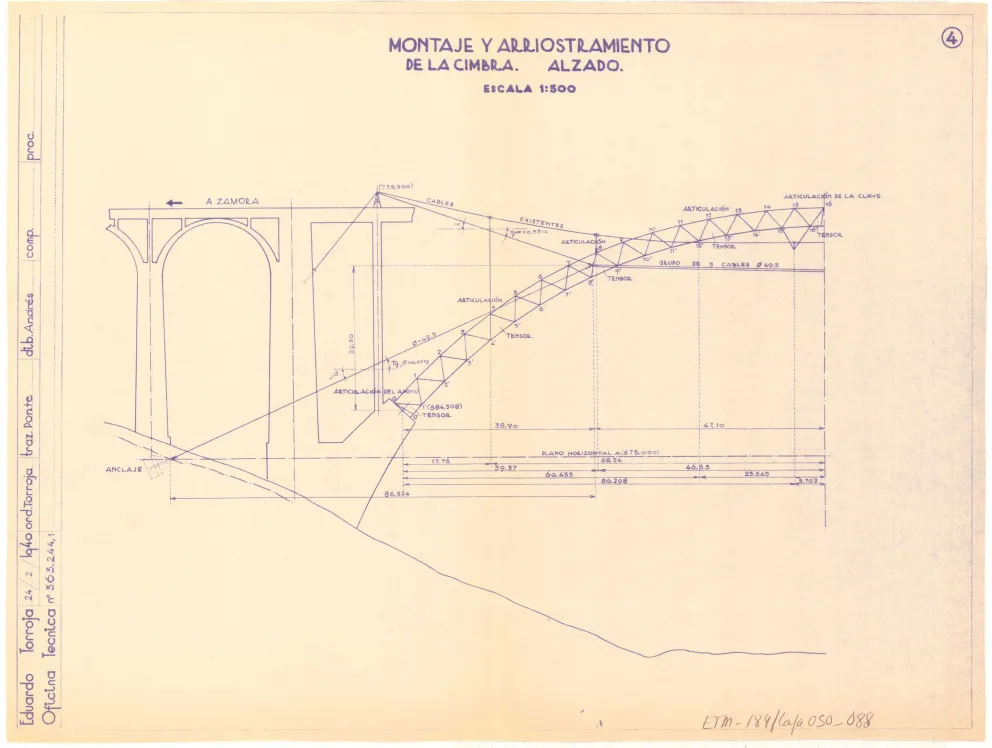 Proyecto Viaducto Martin Gil sobre el río Esla. 1939 