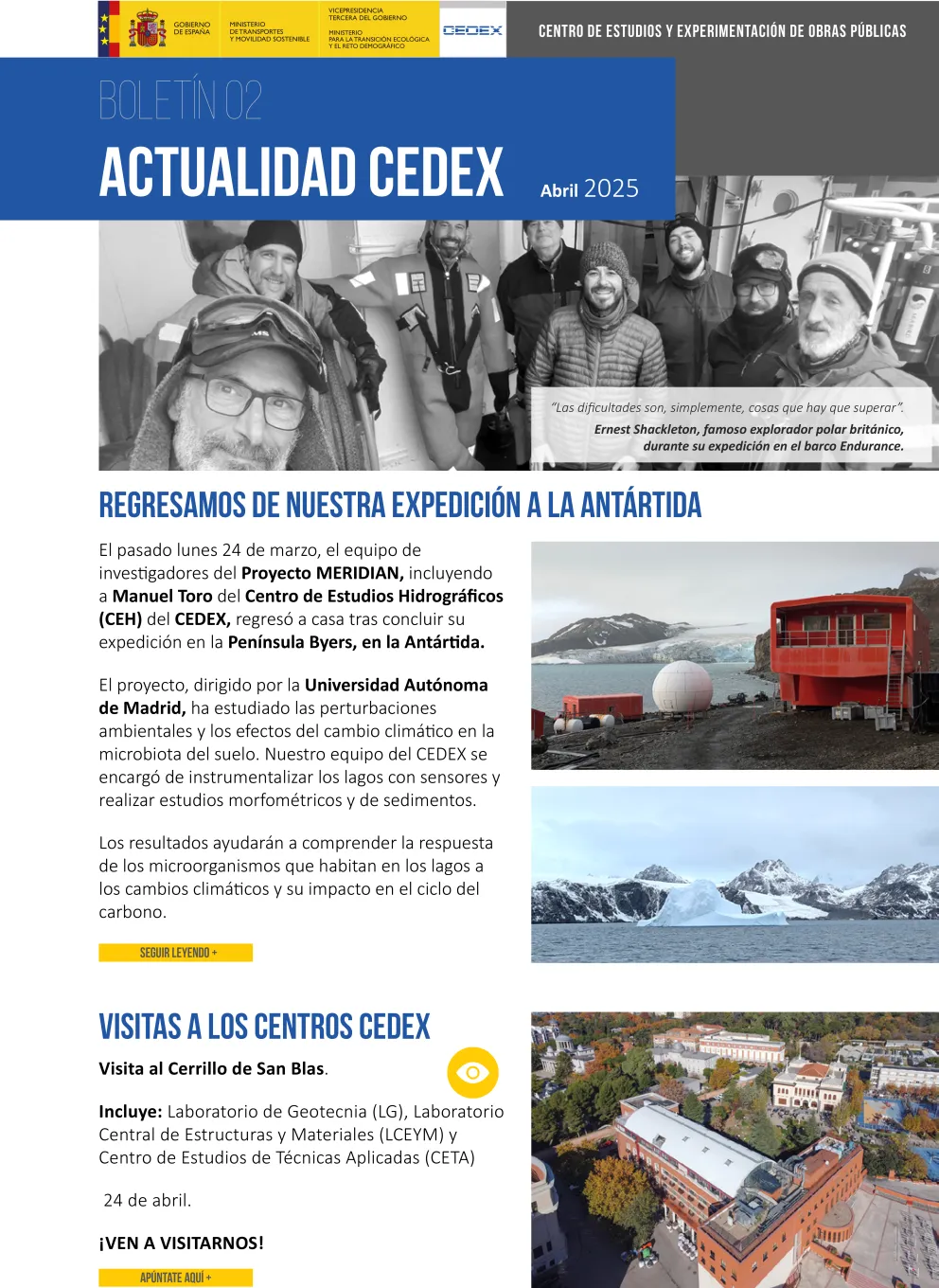 Portada Boletín Actualidad CEDEX - Abril 2025