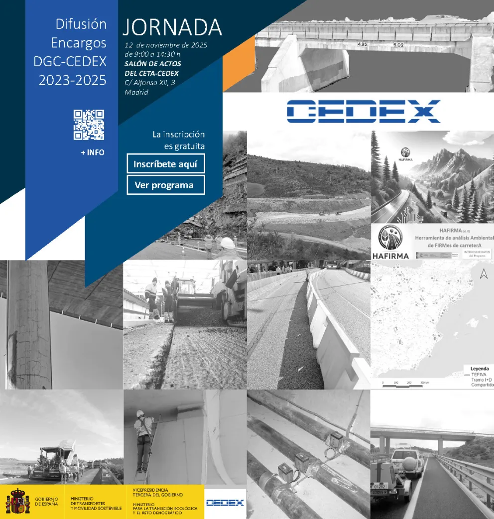 Portada del folleto de la Jornada Difusión de Encargos DGC-CEDEX