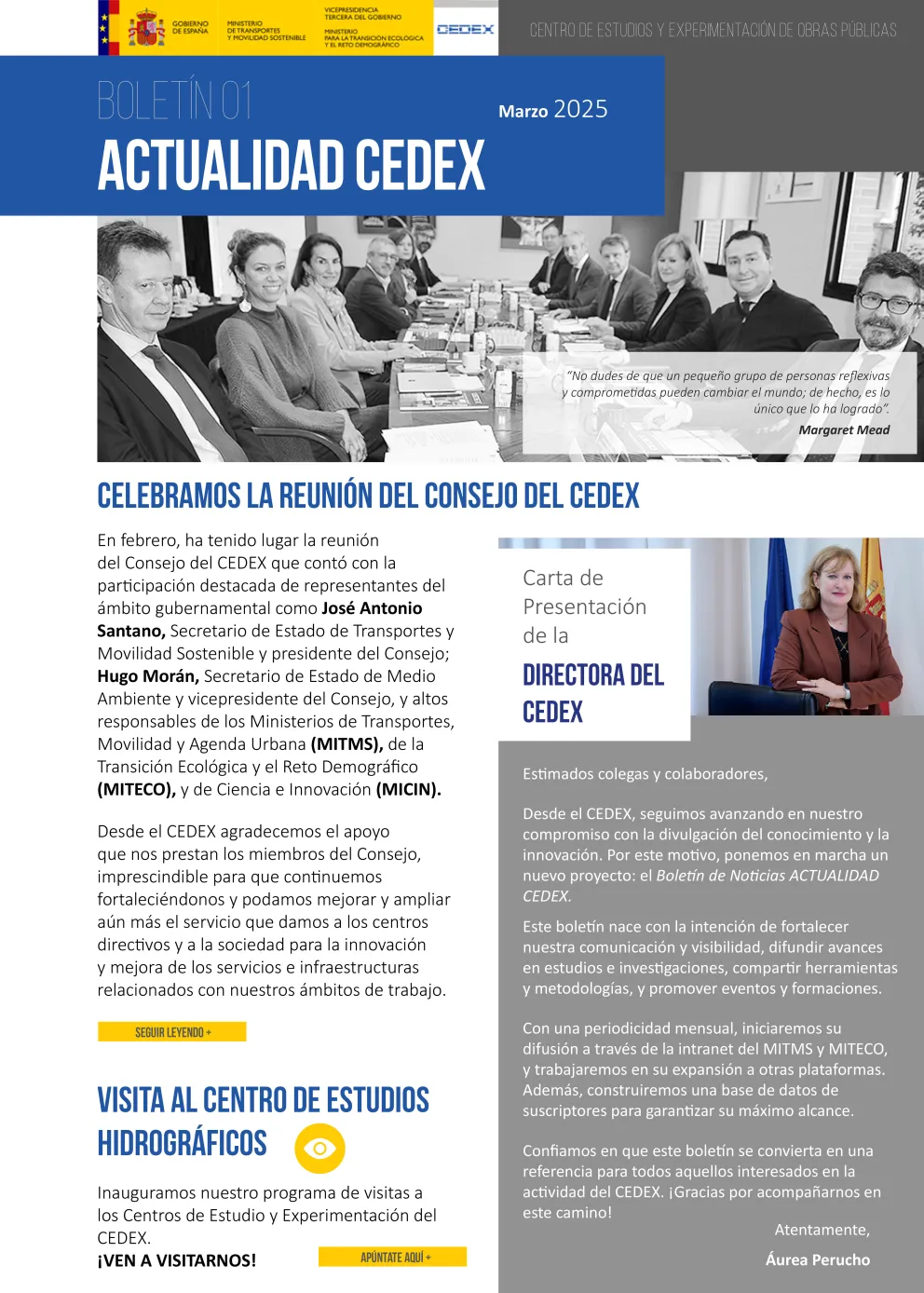 Actualidad CEDEX. Portada del nº1
