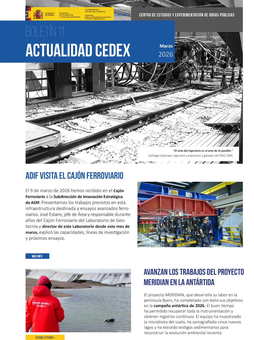 Portada Boletín Actualidad CEDEX - Marzo 2026