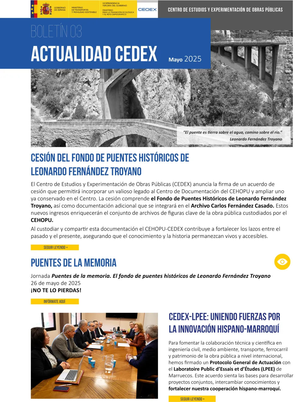Portada Boletín Actualidad CEDEX - Mayo 2025