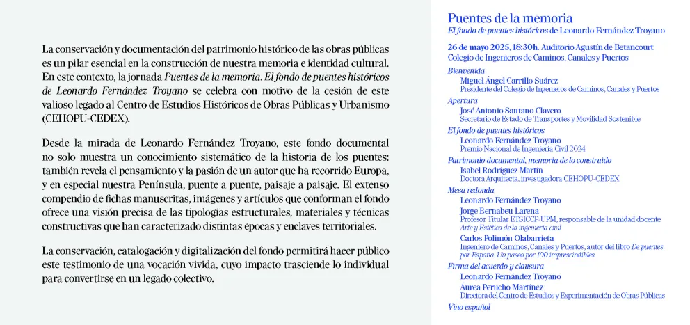 Programa Jornada Puentes de la Memoria