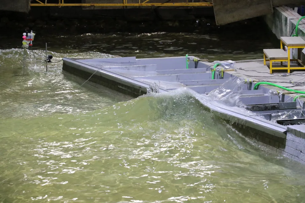 Ensayo de obras de defensa en costas