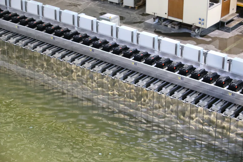 Tanque de oleaje multidireccional. Paletas generadoras de oleaje.