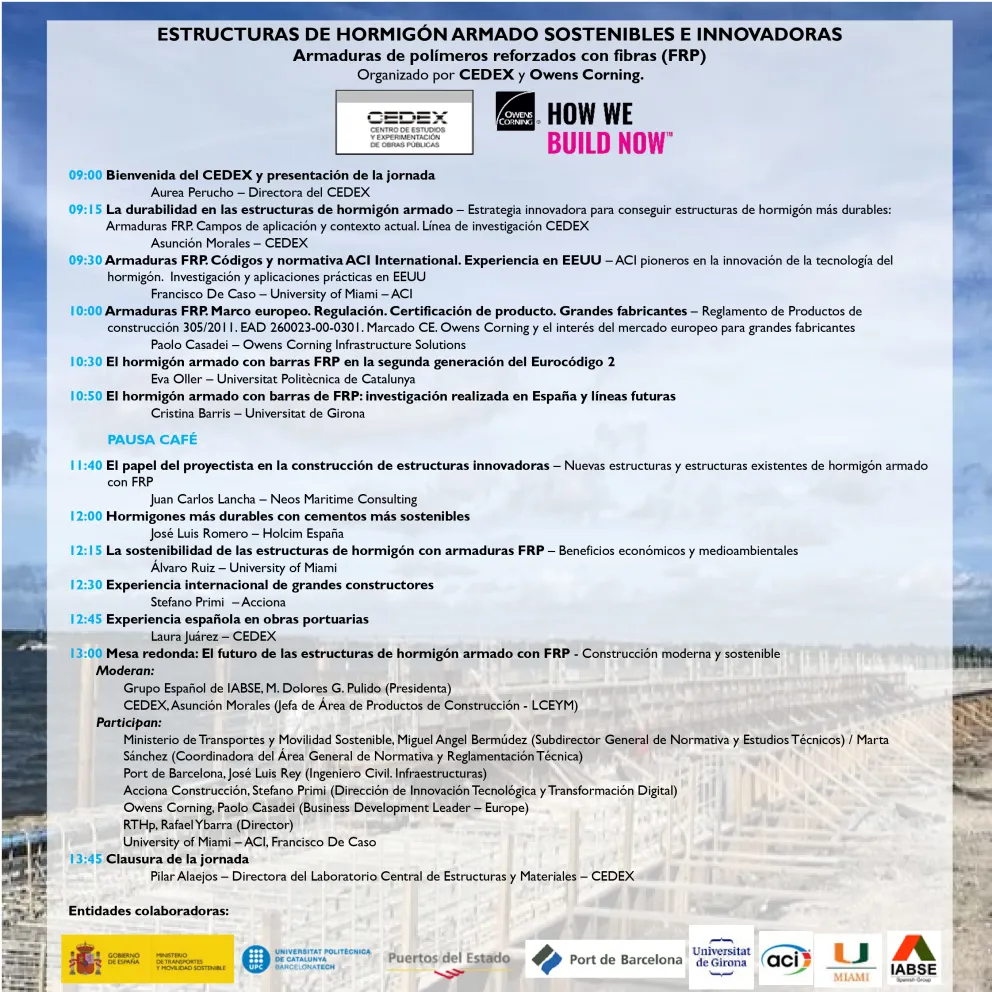 Programa de la jornada ESTRUCTURAS DE HORMIGON ARMADO