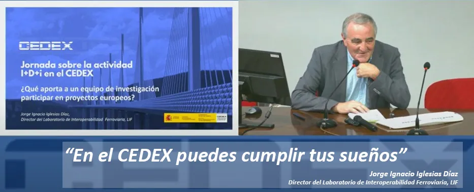 Imagen de Jorge Iglesias durante su presentación en la Jornada I+D+i del CEDEX