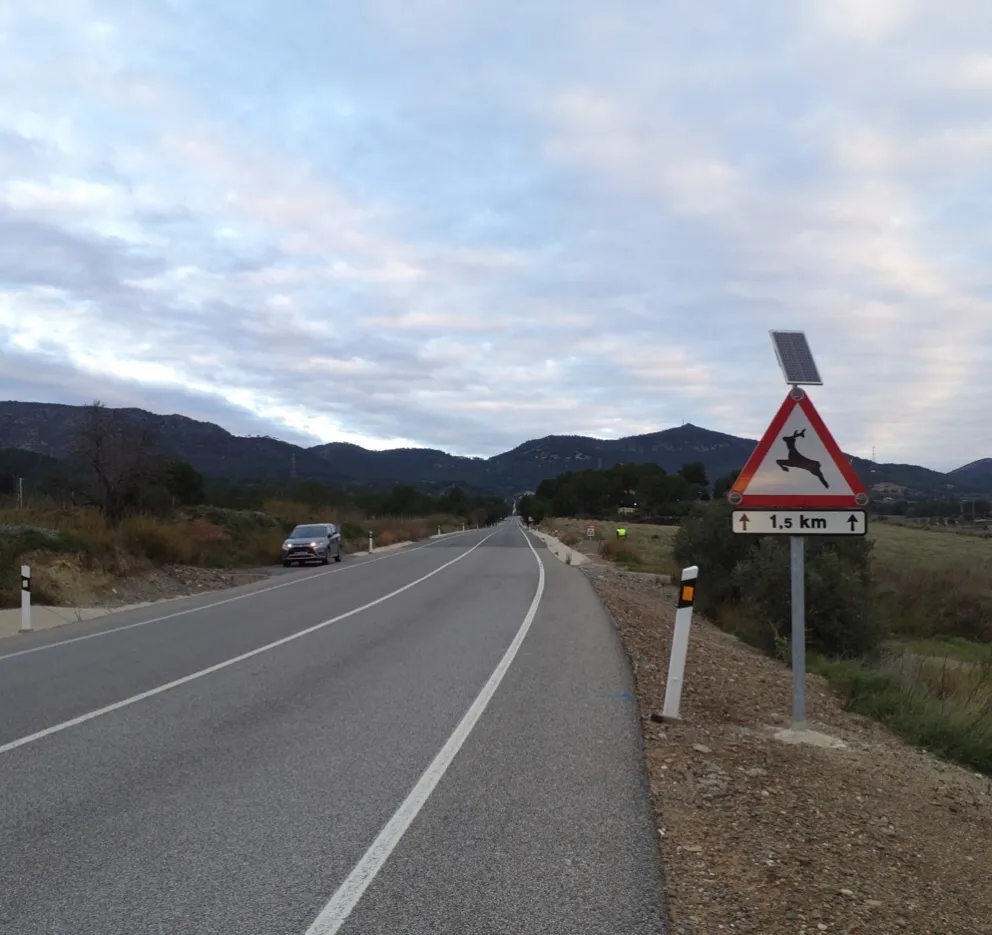Señal de Tramos conflictivos con fauna en carretera