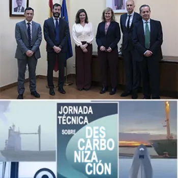 Personalidades asistentes a la Jornada técnica sobre descarbonización del transporte marítimo