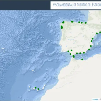 página web del visor ambiental para puertos
