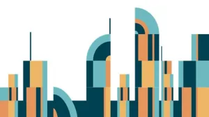 Ilustración digital de rascacielos